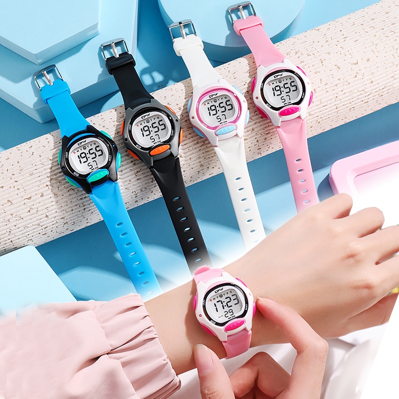 Đồng Hồ LED Điện Tử Dây Silicone Chống Thấm Nước Cho Bé