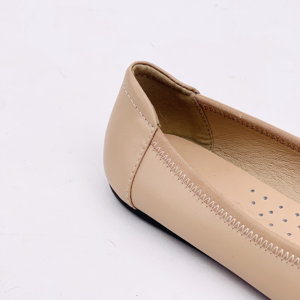 Giày bệt nữ da thật, giàu búp bê nữ mùi tròn không bóp chân - Hàng VNXK - KIMY STORE