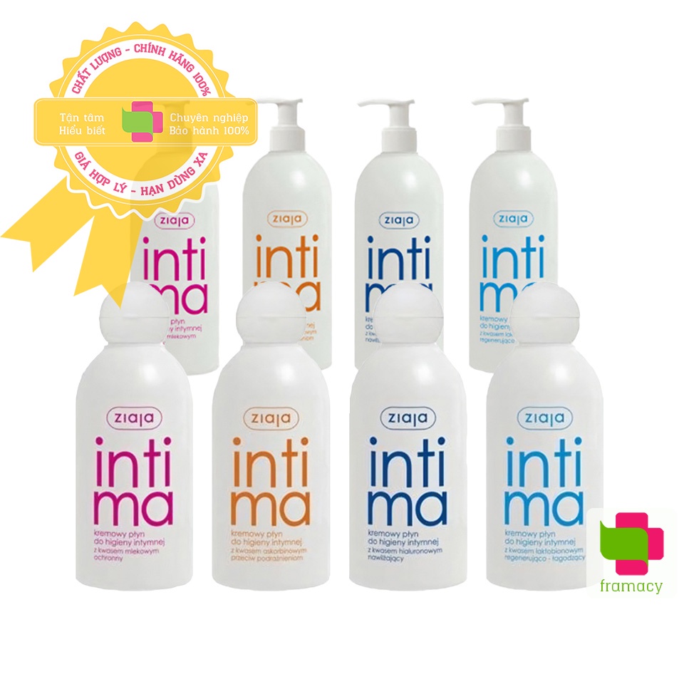 Dung dịch vệ sinh phụ nữ ddvs Intima Ziaja, Ba Lan (200ml/ có vòi 500ml) nhiều màu có nguồn gốc thiên nhiên