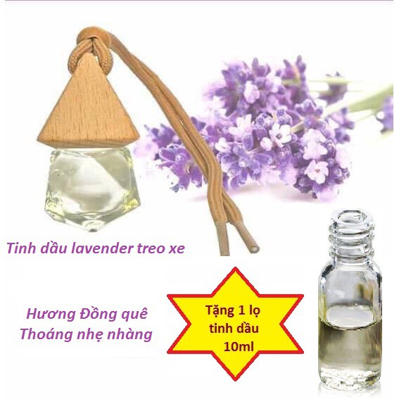 Tinh dầu treo xe Hương Hoa Hồng cao cấp_100% tự nhiên_Tặng 1 lọ tinh dầu 10ml