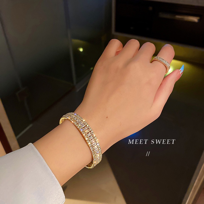 Vòng Tay Hở Đính Đá Zircon Thời Trang Đơn Giản Phong Cách Hàn Quốc | BigBuy360 - bigbuy360.vn