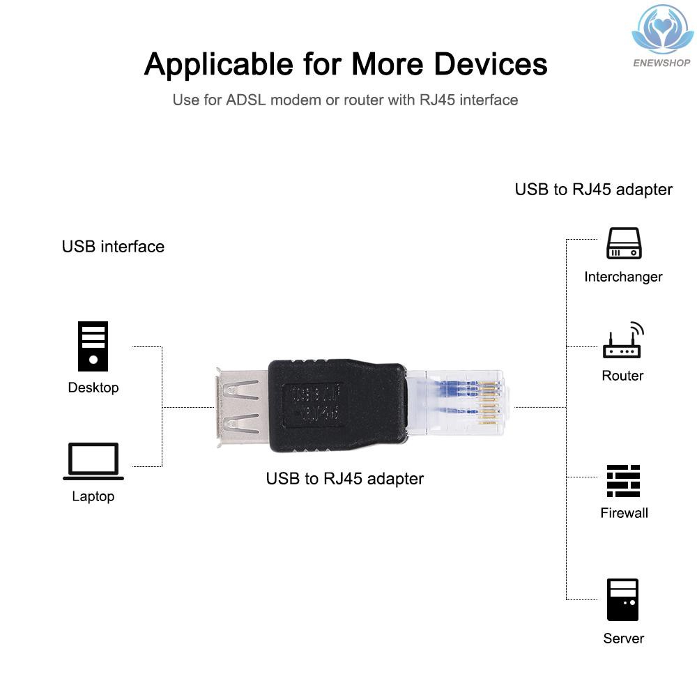 Đầu Chuyển Đổi Usb Sang Rj45 2.0 Cái Sang Ethernet Rj45 Male