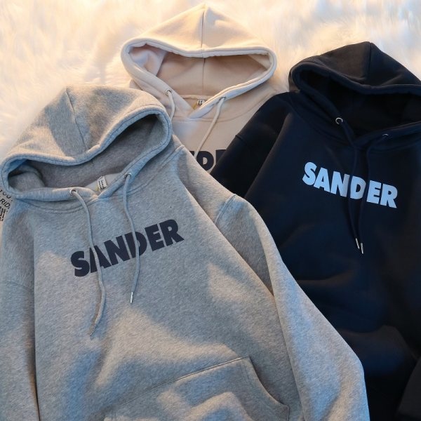 Áo hoodie ZHELIHANGFEI tay dài dáng rộng in họa tiết phong cách đi học