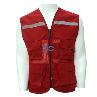 Áo Gile Túi Hộp Phản Quang Màu Đỏ – ABHPQ20-14-D