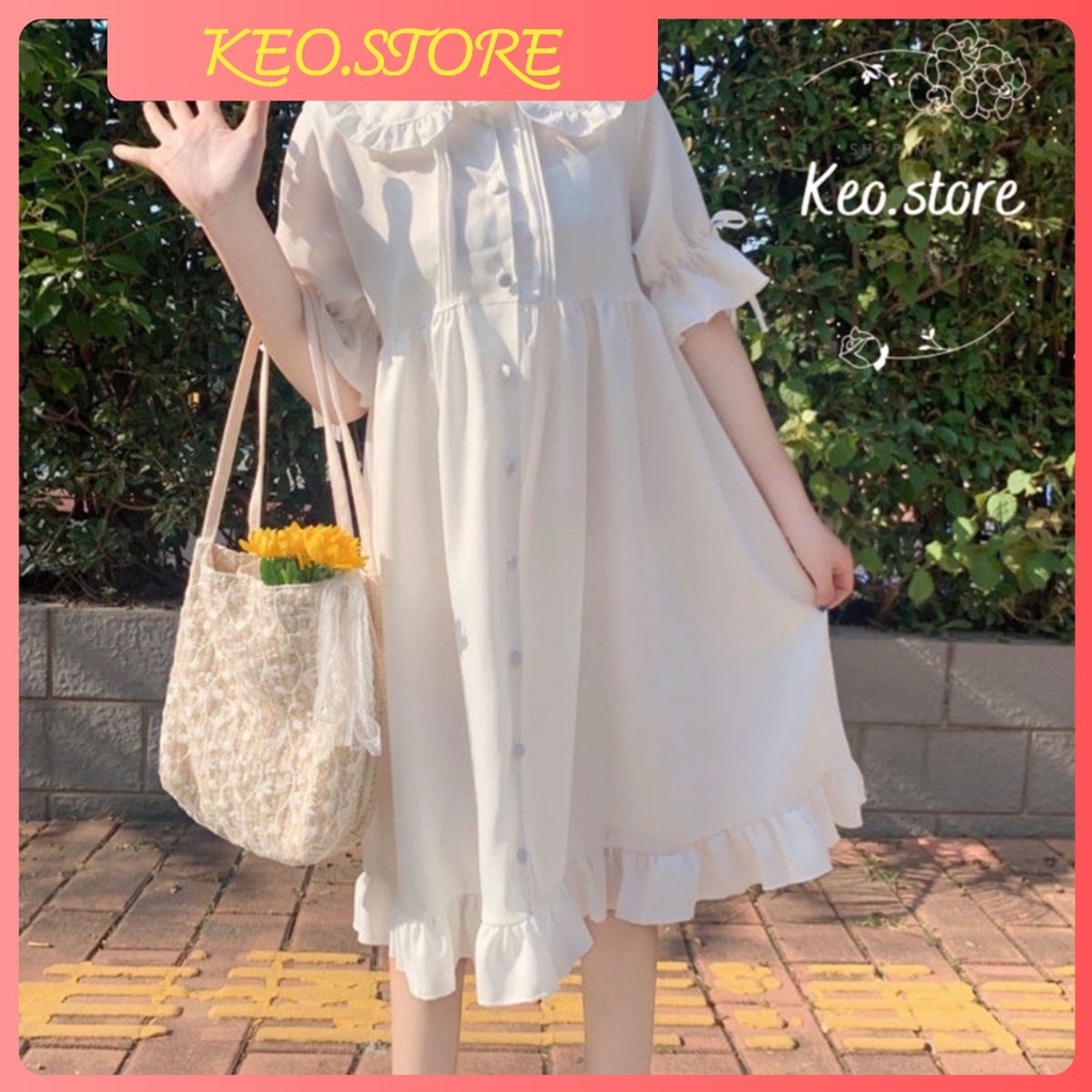 Váy babydoll 🦋 có cổ dáng xòe đầm dành cho các cô nàng tiểu thư bánh bèo | BigBuy360 - bigbuy360.vn