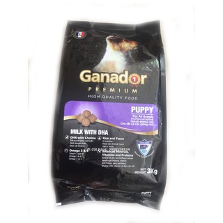 (Tặng snack thưởng) Combo 2 gói 3kg Ganador Puppy thức ăn cho chó con của Pháp