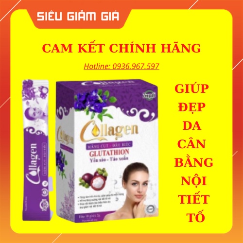 Collagen Glutathion  Măng Cụt Đậu Biếc Zenpali ❤️[ CHÍNH HÃNG ] ❤️ Cốm Uống Đẹp Da 30 gói