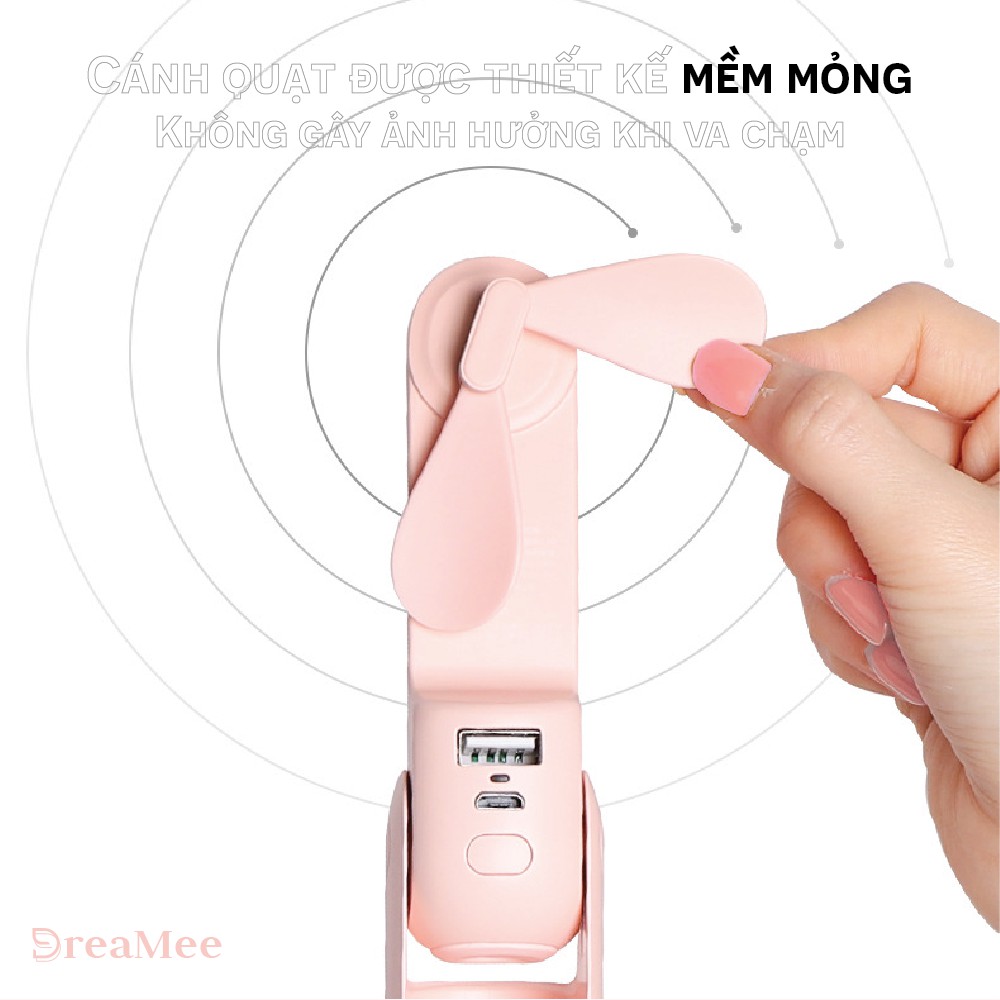 Quạt mini cầm tay đa năng 3in1 gấu bear phiên bản nâng cấp F1 - Hoạt động tới 24 giờ liên tục - Dung lượng 2000mAh