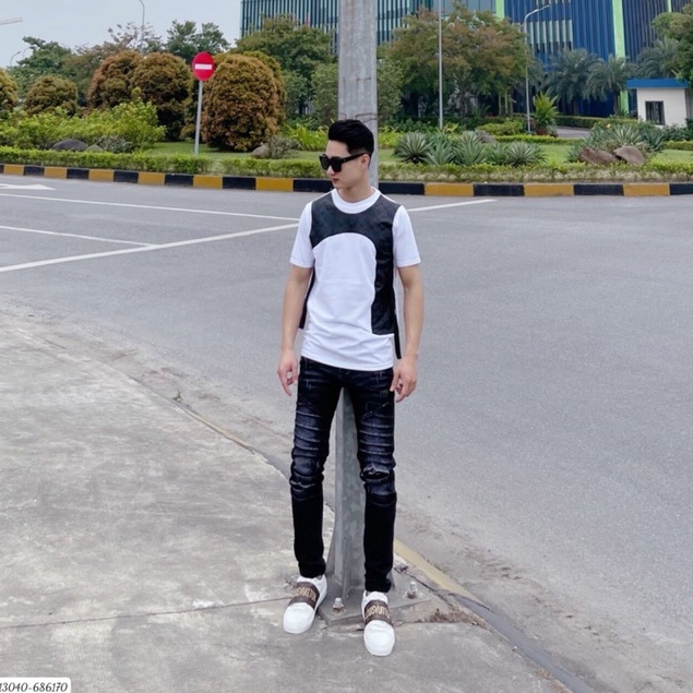 Áo Phông Nam Nữ Lv . Áo Thun Lv Phối Dây Họa Tiết Lv Dập Nổi Chất Cotton Mát Mịn Siêu Đẹp DT STORE MENWEAR