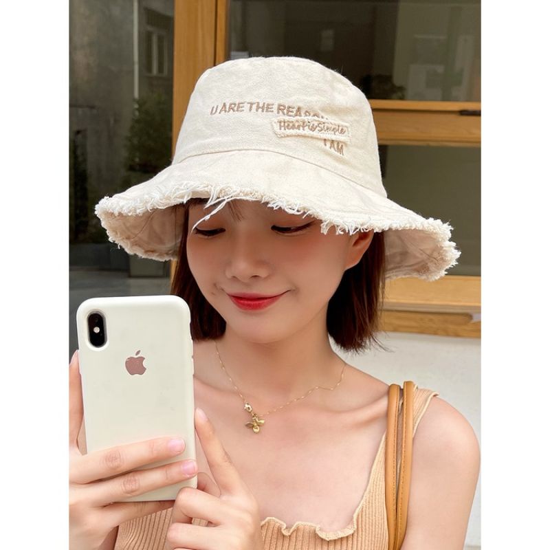 MŨ KAKI CHỮ THÊU VIỀN TUA RUA