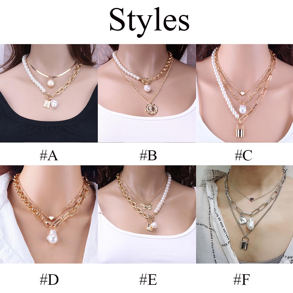 SOMEDAYZL Vòng cổ Mạ Bạc Nhiều Lớp Mặt Hình Bướm Nhiều Màu Sắc
