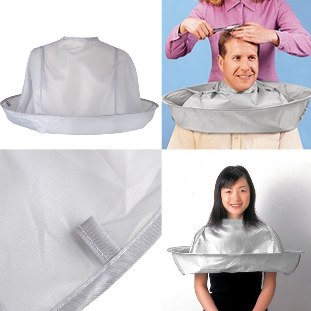 Áo Phủ Choàng Cắt Tóc (Vành Tròn Bạc) Người Lớn, Trẻ Em Gia Đình