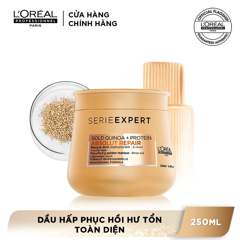 [Mã COSPPD03 giảm 10% đơn 600K] Dầu hấp nhũ vàng phục hồi hư tổn toàn diện Serie Expert Absolut Repair 250ml