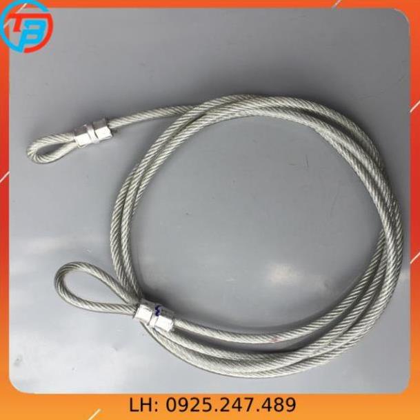 Dây cáp khóa xe bọc nhựa phi 8 dài 3m