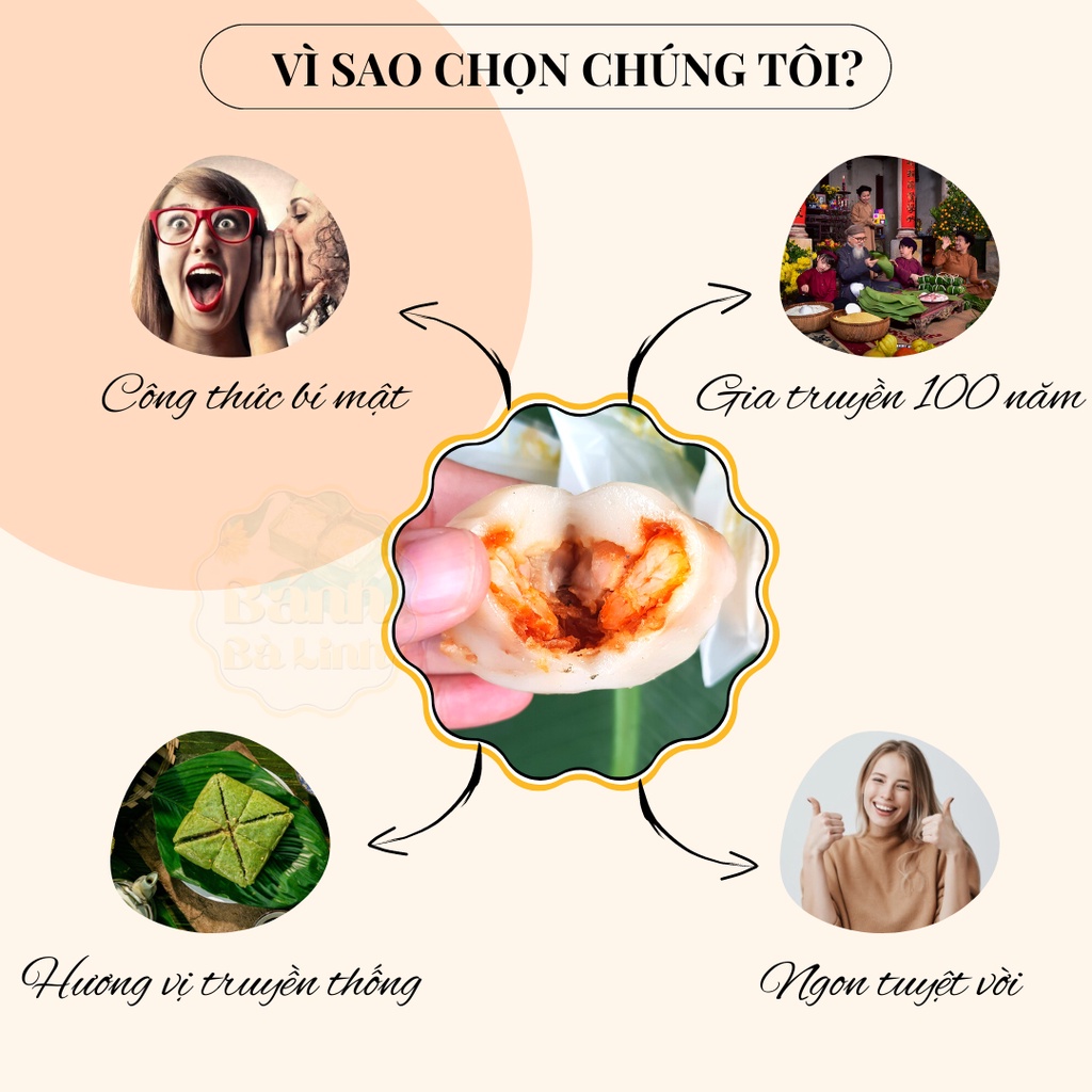 Bánh Ít Tôm Thịt Đặc Sản Đà Nẵng, 50 Cái, Hương Vị 100 Năm - Bánh Bà Linh