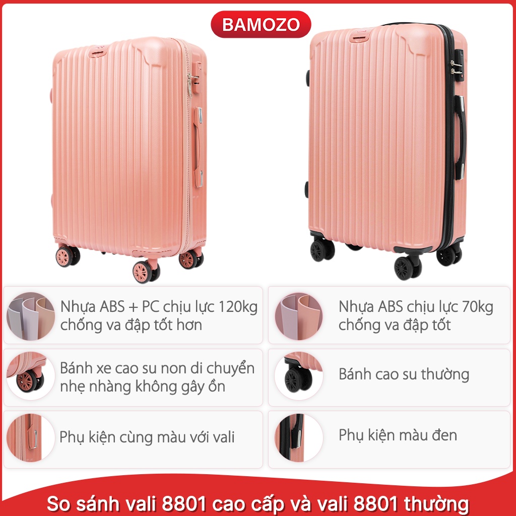 Vali du lịch kéo size 20 xách tay BAMOZO 8801