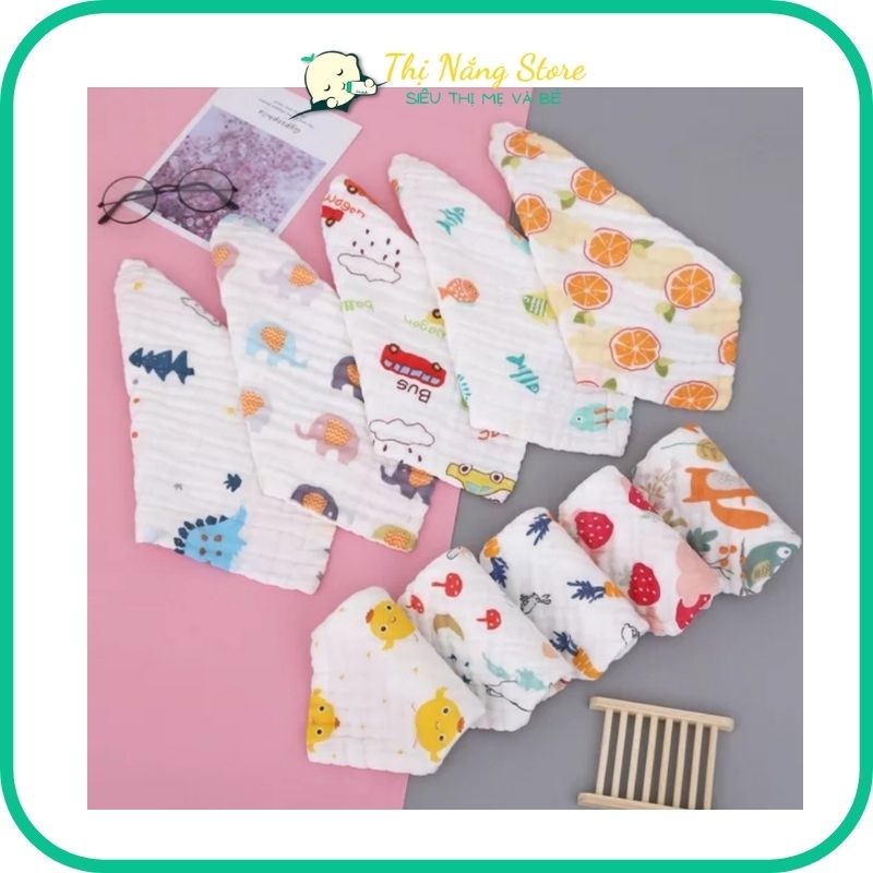 Khăn sữa xô sợi tre 6 lớp rửa mặt loại dày siêu mềm mại cho bé sơ sinh - Thị Nắng Store