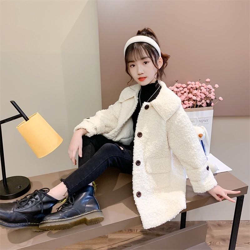Áo khoác lông cừu bé gái 12 tuổi ☑️ Áo Khoác Dài Tay Hàn Quốc☑️ áo bé gái size đại 25kg, 30kg, 35kg, 40kg, 45kg