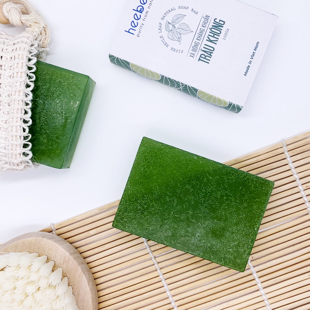 Xà bông tắm Trầu Không Heebee kháng khuẩn, ngừa mụn lưng, phục hồi da 100gr | BigBuy360 - bigbuy360.vn