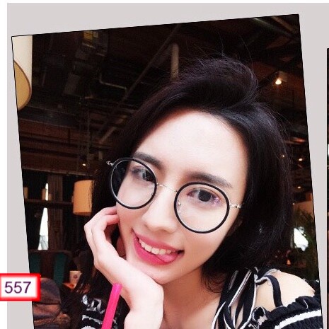 Mắt Kính Gọng Cận Form Tròn Tiểu Thư Kim Loại Có Viền 557 Dễ Thương - Hazo