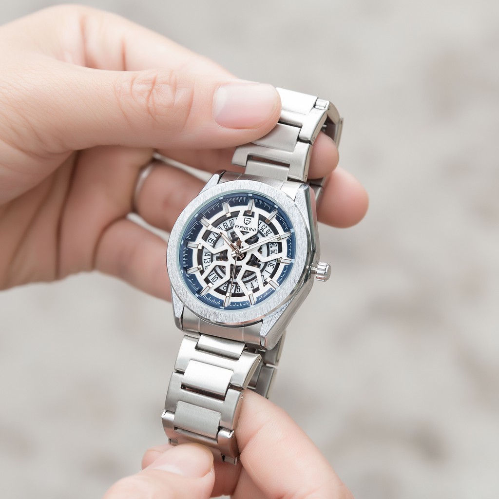 Đồng Hồ Nam PAGINI PA15566 Kim Trôi Dây Thép Đúc Đặc Không Gỉ Cao Cấp Hiển Thị Lịch Ngày Bảo Hành 12 Tháng | BigBuy360 - bigbuy360.vn