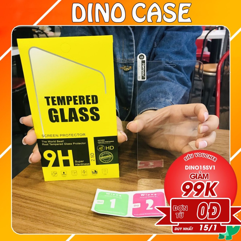 Kính Cường lực 2.5D trong suốt 6/6plus/6s/6s plus/6/7/7plus/8/8plus/x/xs/xs max/11/11 pro/11 promax - Dino Case