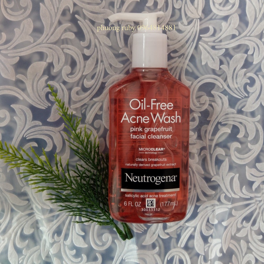 Sữa Rửa Mặt Neutrogena Oil Free Acne Wash Pink Grapefruit Facial Cleanser 177ml