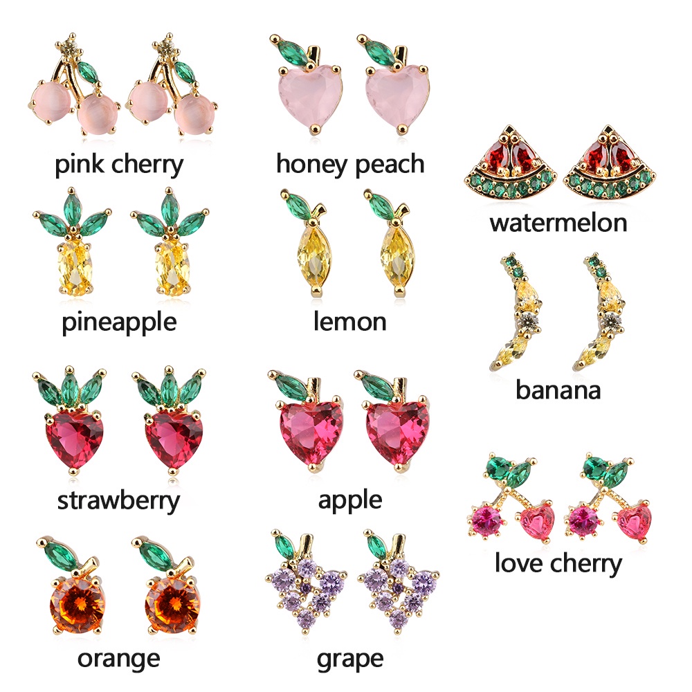 1 Đôi Bông Tai Hình Trái Cây Thời Trang Dành Cho Nữ