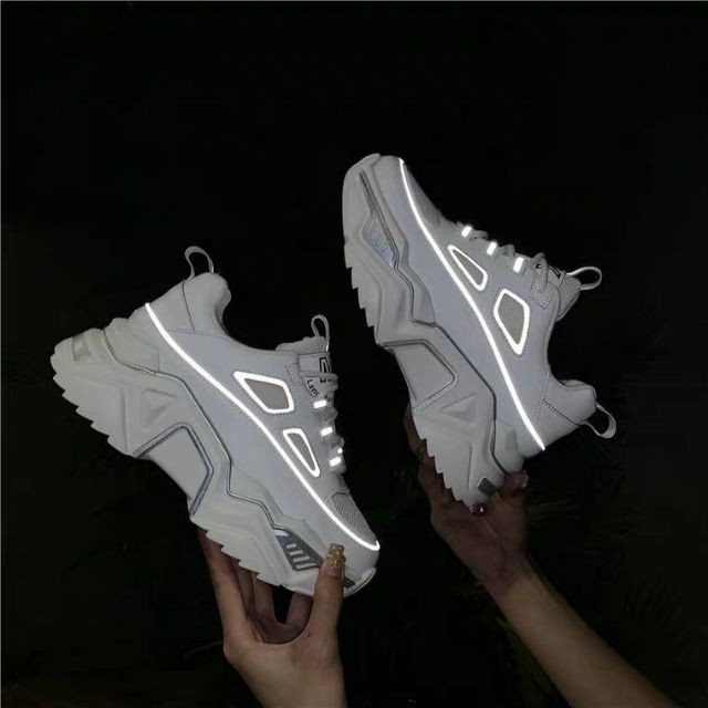 Giày nữ ,Giày thể thao nữ |Ulzzang, sneaker phản quang đế cao hai màu đơn giản dễ phối đồ vải mềm 𝑭𝑹𝑬𝑬𝑺𝑯𝑰𝑷