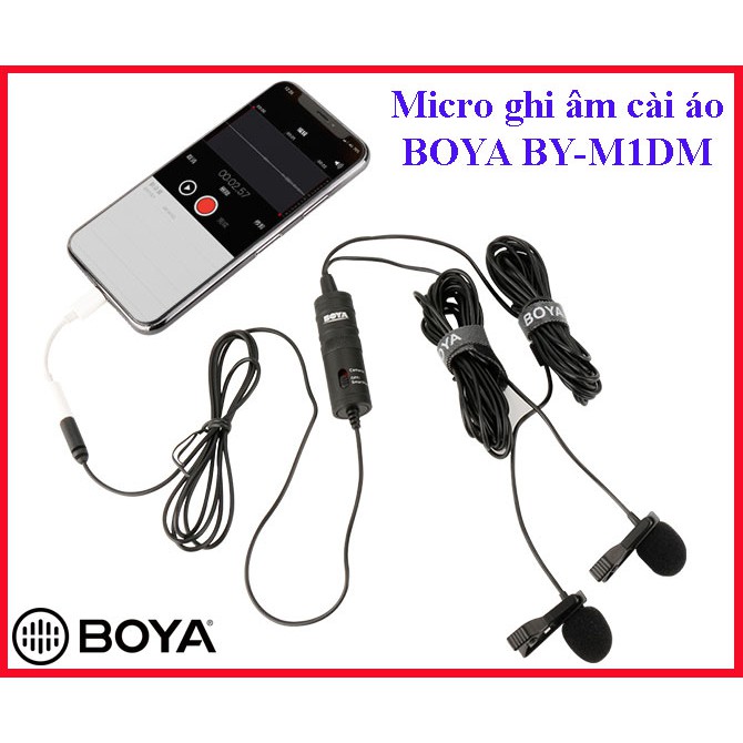 [PHIÊN BẢN MỚI] Micro ghi âm cài áo Boya BY-M1DM 2 mic thu âm cho 2 người cùng lúc,làm youtube, vlog cực tốt d2tshop