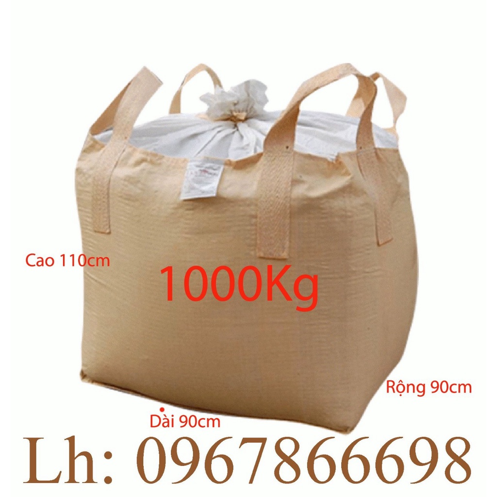 Bao jumbo PP miệng mở, đáy bằng Gumbo trọng lượng 1000kg chính hãng