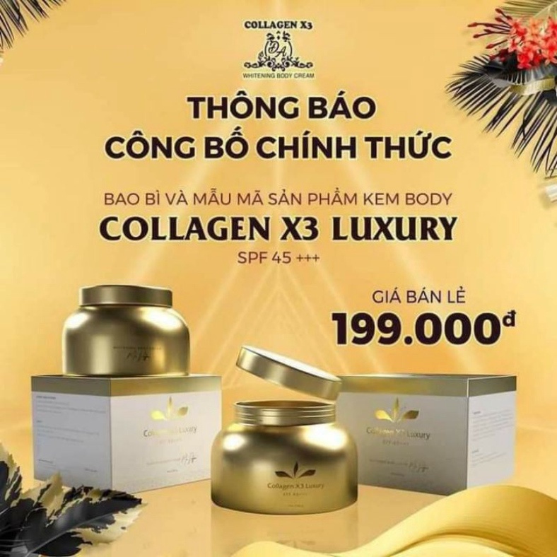Bộ Kem body collagen x3 luxury + Kích_Trắng + Tắm_Trắng Collagen X3 Đông anh mẫu mới  chính hãng Holaskin