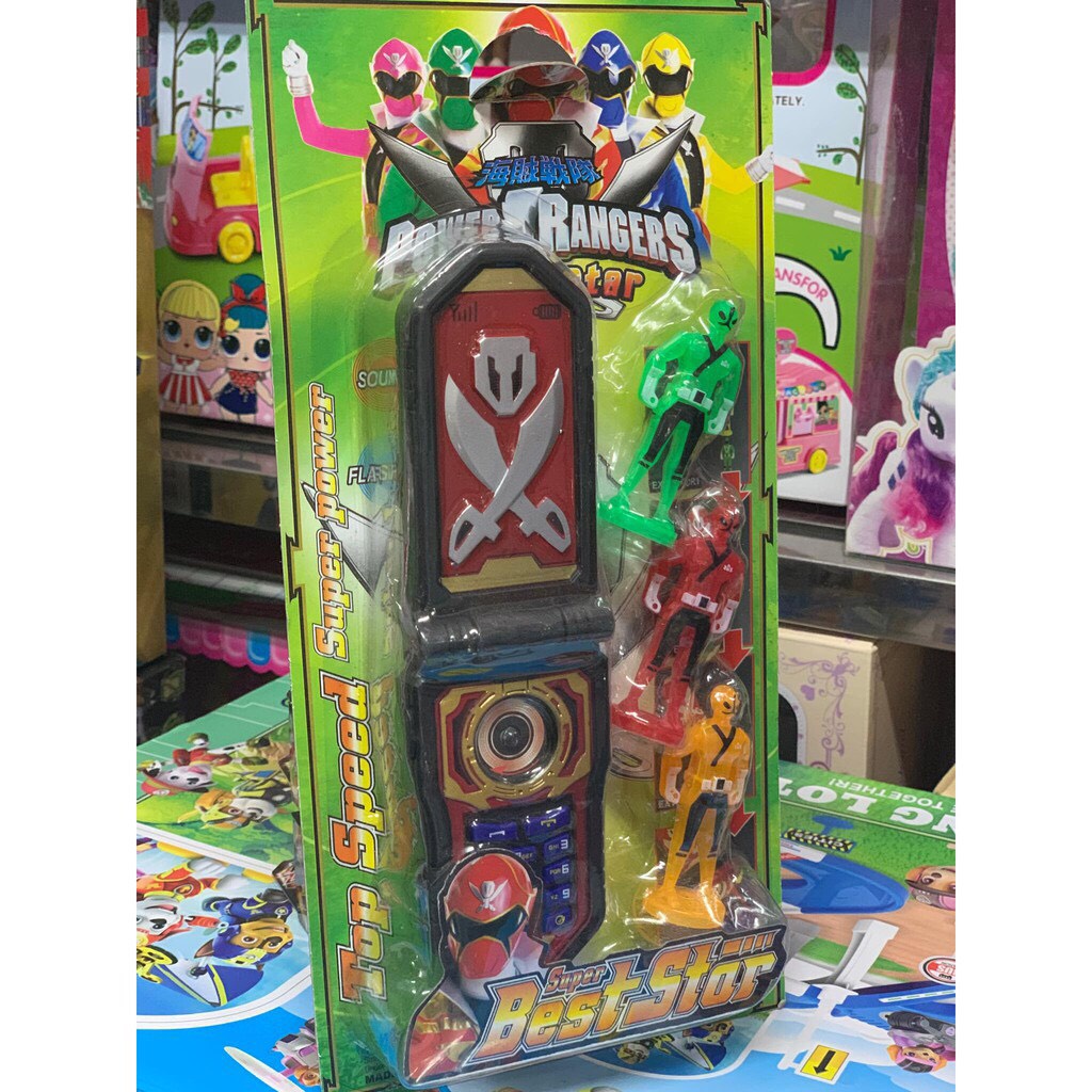 Đồ chơi mô hình điện thoại phát âm thanh, tặng pin kèm 3 anh em Siêu Nhân Gao