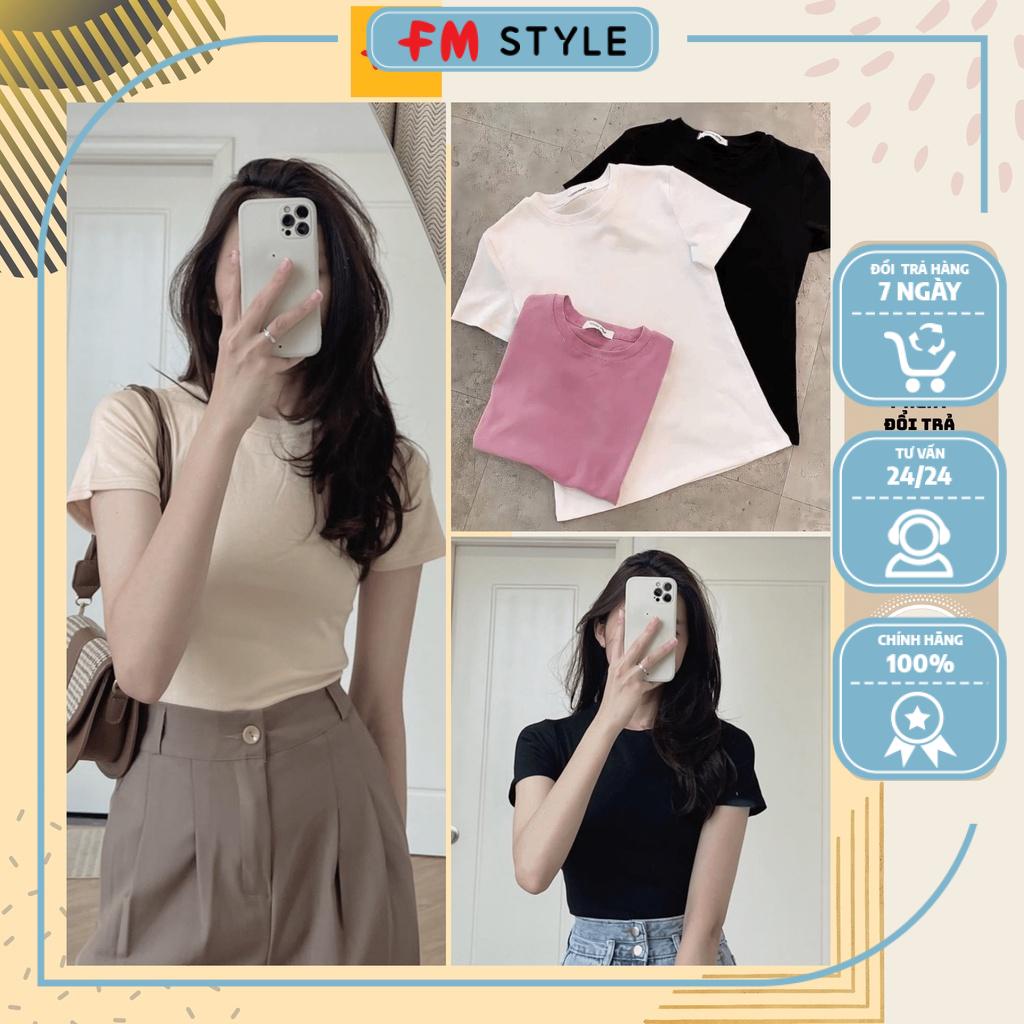 Áo thun nữ ôm tay ngắn cổ tròn fmstyle, áo phông nữ tay ngắn chất thun co giãn | Fmstyle Shop 220327
