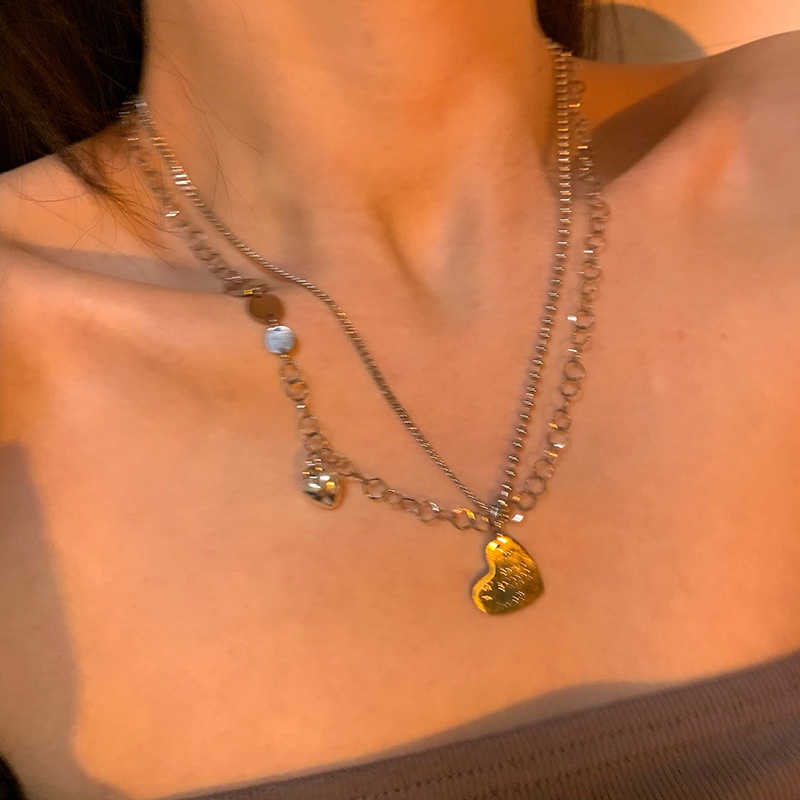 vòng cổ Nhiều Lớp Phối Mặt Chữ Love Phong Cách Hip Hop Hàn Quốc