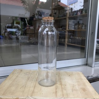 Lọ thủy tinh trang trí - Chai thủy tinh nút gỗ - Kèm 2m dây thừng