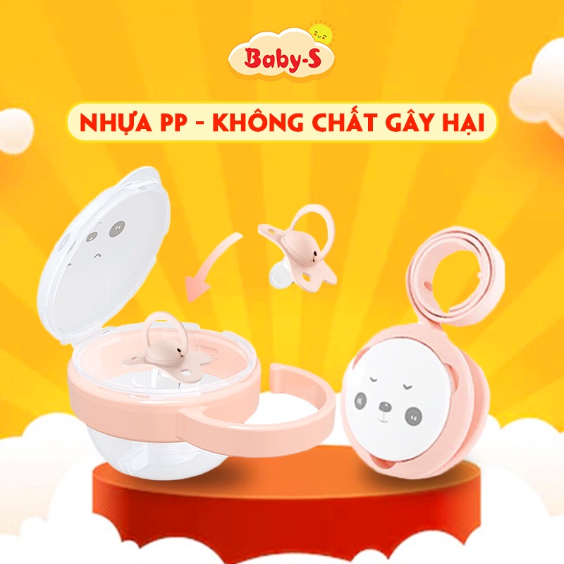 Hộp đựng ti giả, Dây đeo ti giả trong suốt tiện lợi an toàn cho bé yêu Baby-S – SSS028