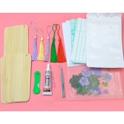 Set làm bookmark gỗ hoa khô