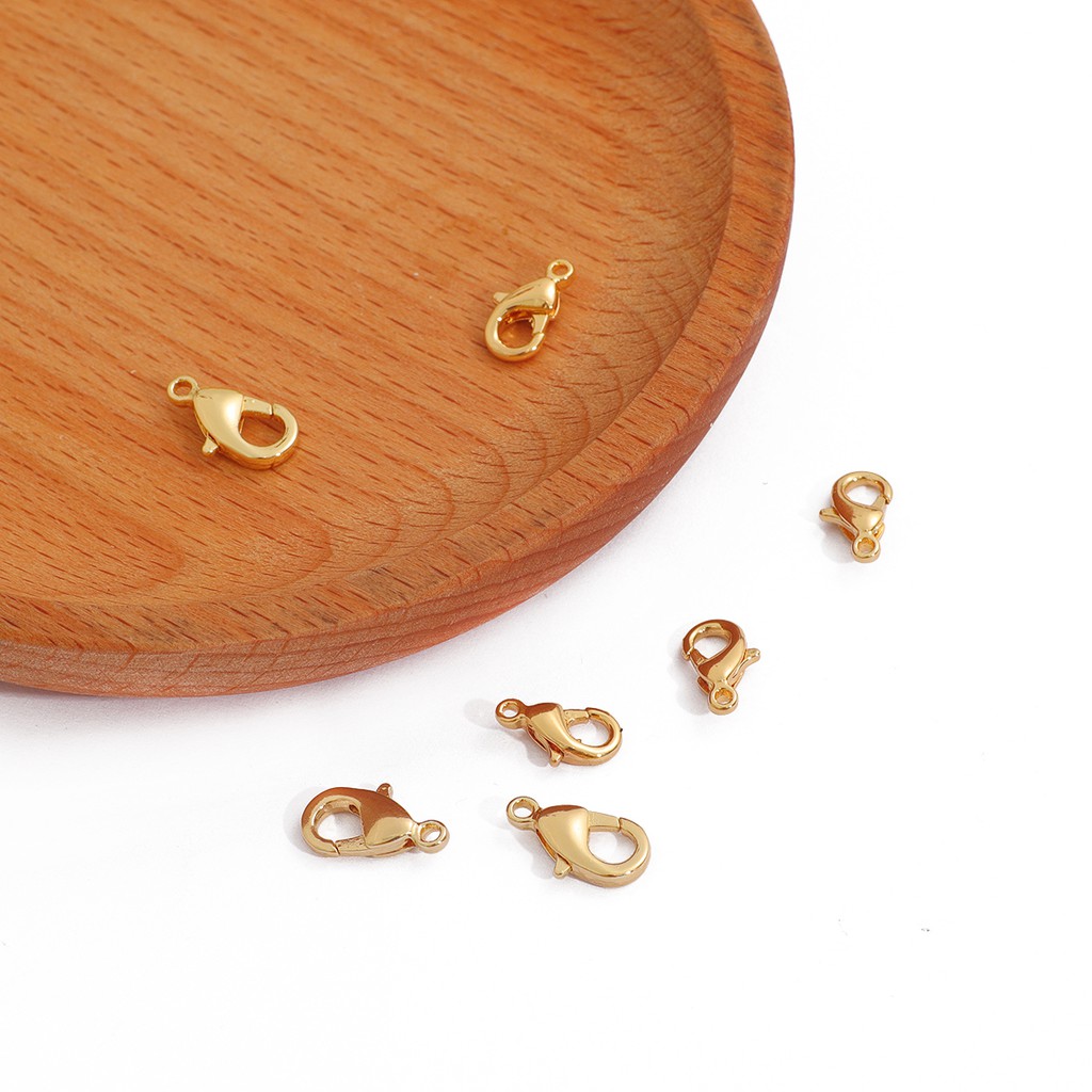 Gói 10 móc khóa gài càng cua Beadia mạ vàng 18K dùng để nối đầu trang sức dây chuyền và vòng tay tự làm