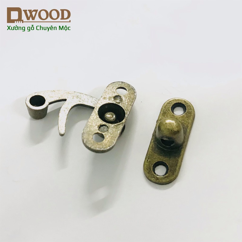 Bộ khóa giả cổ Dwood màu vàng đồng trang trí hộp tủ