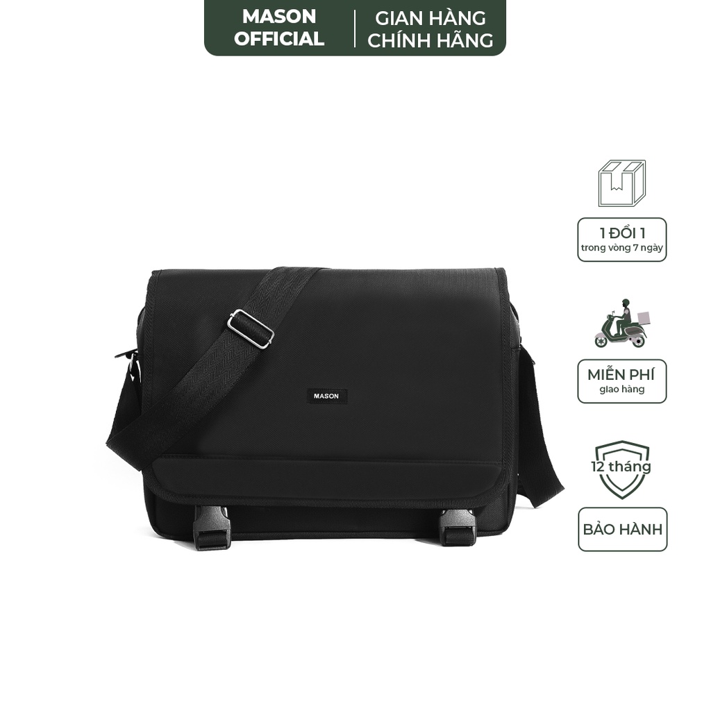 Túi đeo chéo nam nữ unisex đựng Laptop 14 inch Messenge Bag vải Oxford nhập khẩu chống thấm nước thương hiệu Mason - M27