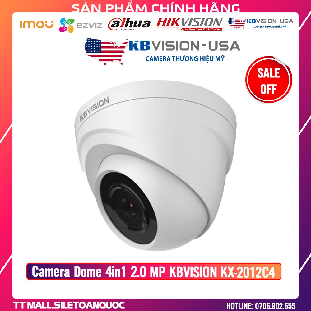 Camera Dome 4 in 1 hồng ngoại 2.0 Megapixel KBVISION KX-2012C4