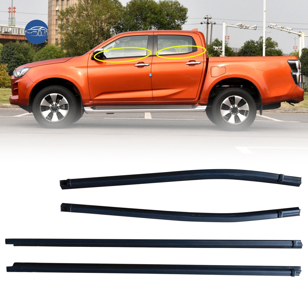 Set 4 Dây Cao Su Dán Viền Cửa Kính Xe Hơi Isuzu D-MAX Pickup 2010-2020