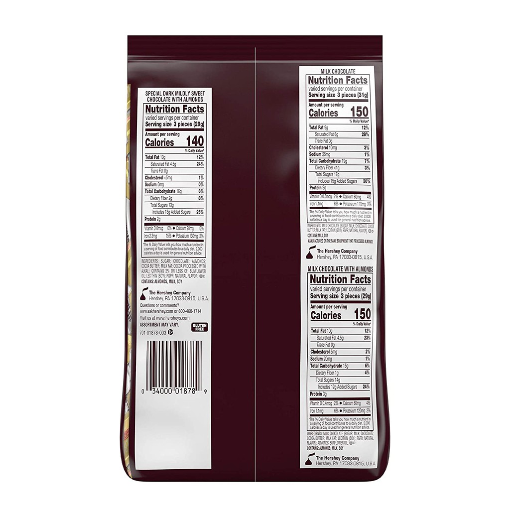 Socola Hershey's Nuggets Assorted Chocolate Candy 4 loại 1.47kg bill Mỹ