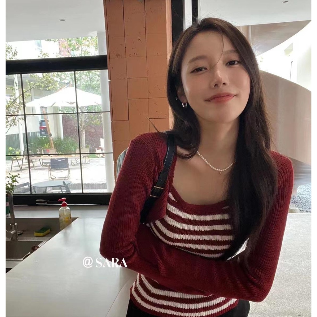 NRVP Áo Sweater Dệt Kim Dài Tay Thiết Kế Mới Thời Trang Theo Phong Cách Hàn Quốc Cho Nữ