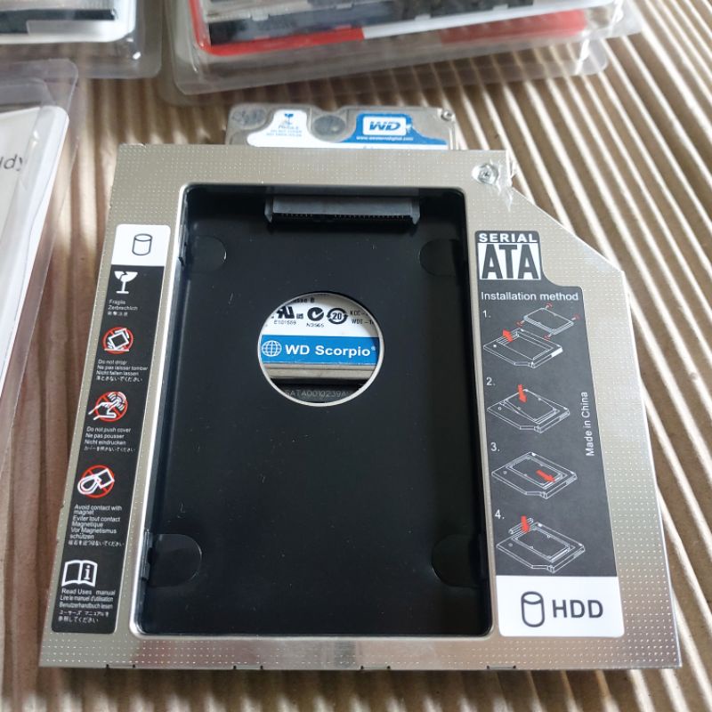 Cadybay gắn thêm ổ cứng thêm SSD HDD laptop thay thế ổ đĩa DVD dày 9.5mm
