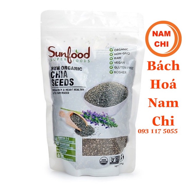 Hạt Chia Trắng Sunfood Mỹ Túi 454g