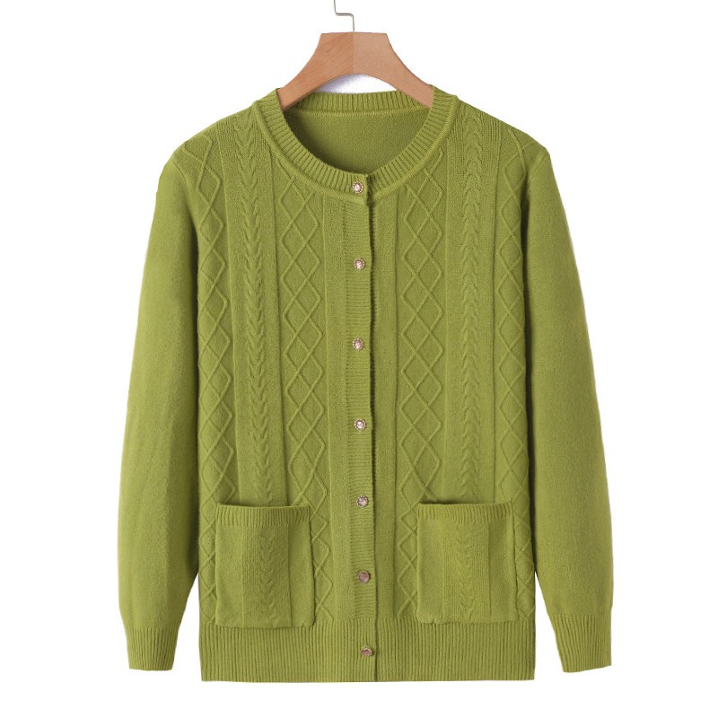 Áo Khoác cardigan Dệt Kim Thời Trang Xuân Thu 2019 Mới Cho Phụ Nữ Trung Niên