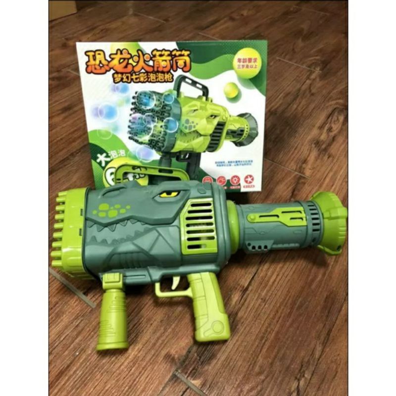 Đồ Chơi Bắn Bong Bóng Kiểu Dáng Khủng Long Bazooka 64 nòng cực mạnh
