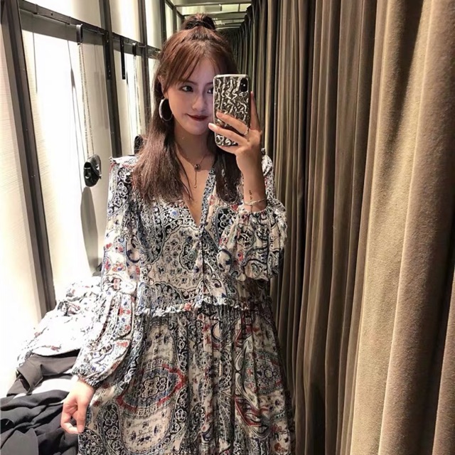 [HÀNG SẴN] Đầm thổ cẩm boho vintage maxi